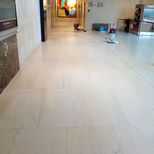 limestone floors - after